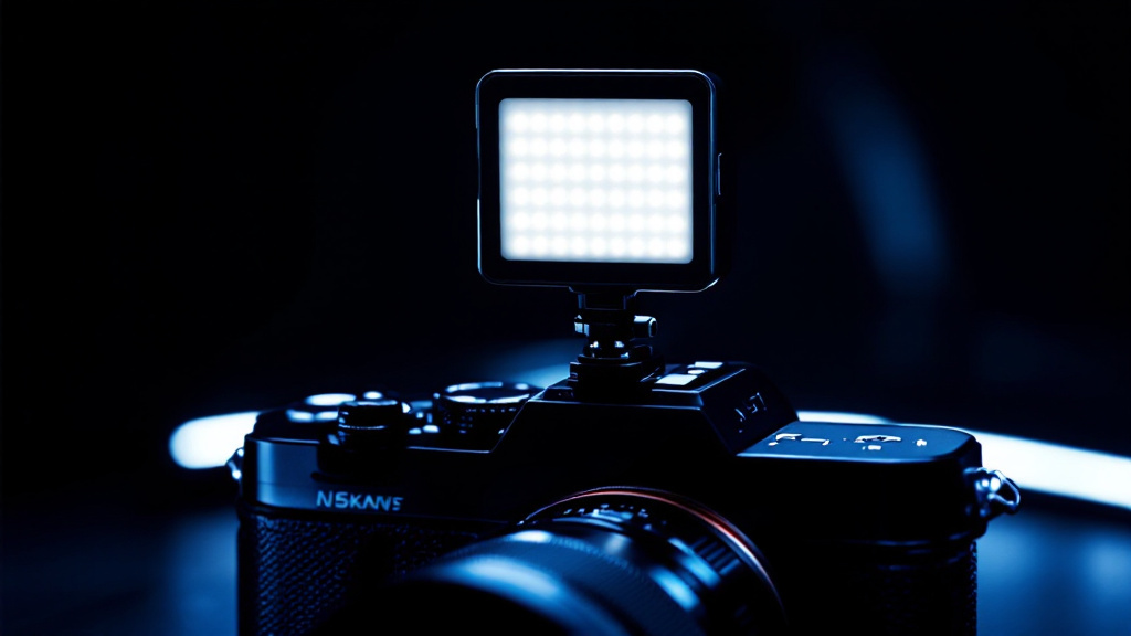Mini panneau LED monté sur un appareil photo hybride