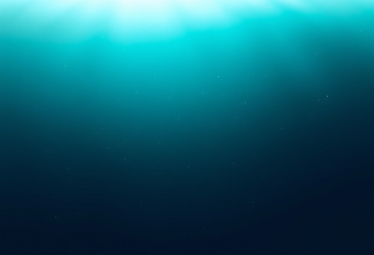Degrade vertical de l eau, du turquoise lumineux en surface au bleu marine profond